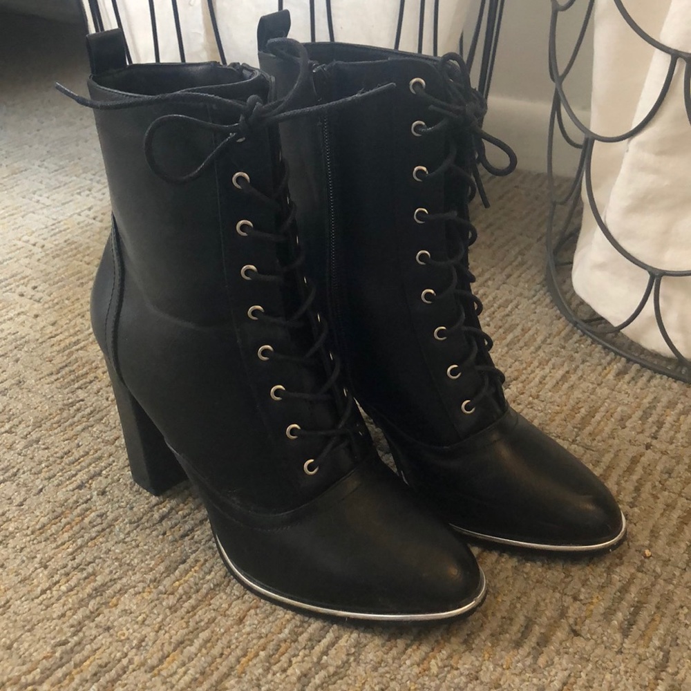 Black lace up boots from Truffle Boutique